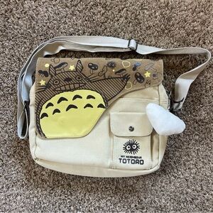 Totoro Themed Beige Crossbody Bag